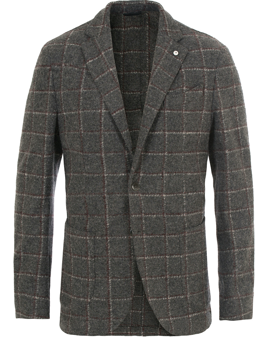 Homme | Blazers | L.B.M. 1911 | Jack Regular Wool Check Blazer Long Grey
