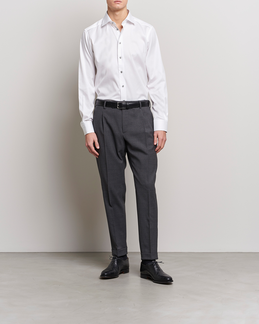 Homme | Sections | Eton | Contemporary Fit Signature Twill Shirt White