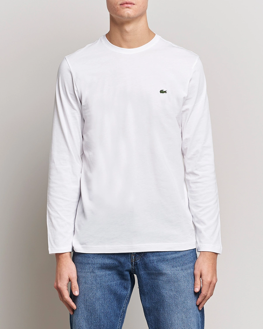 Homme |  | Lacoste | Long Sleeve Crew Neck T-Shirt White