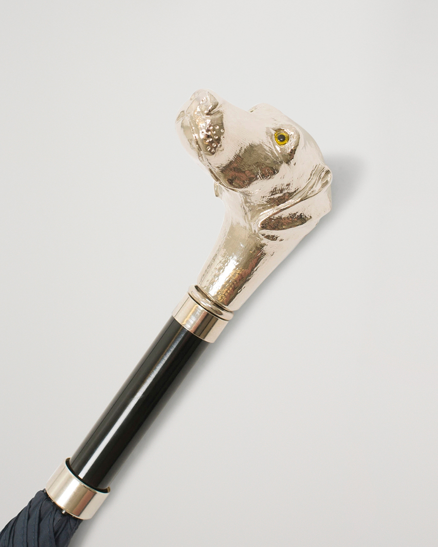 Homme | Fox Umbrellas Silver Dog Umbrella Navy | Fox Umbrellas | Silver Dog Umbrella Navy