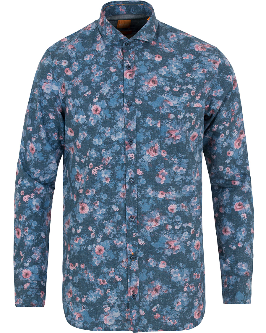 Homme | Chemises | BOSS ORANGE | BOSS Casual Cattitude Printed Flower Shirt Blue