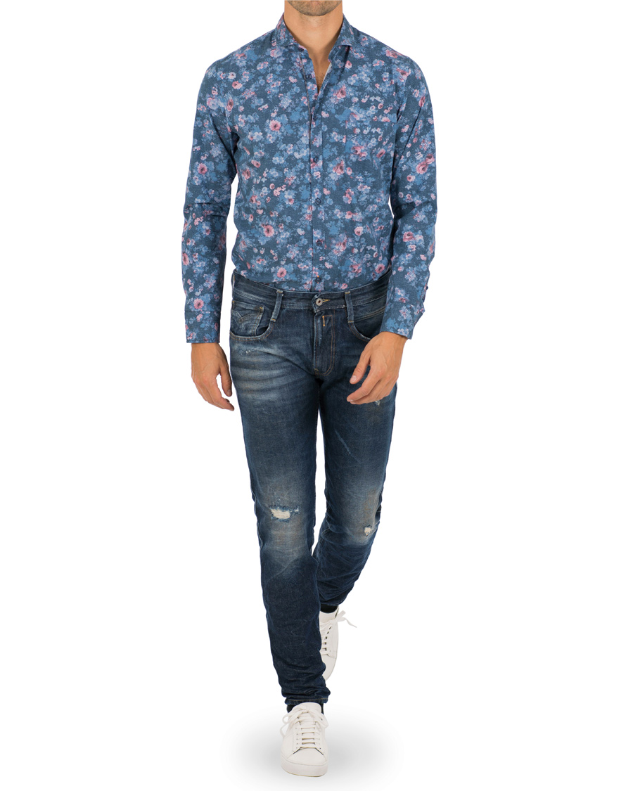 Homme | Chemises | BOSS ORANGE | BOSS Casual Cattitude Printed Flower Shirt Blue