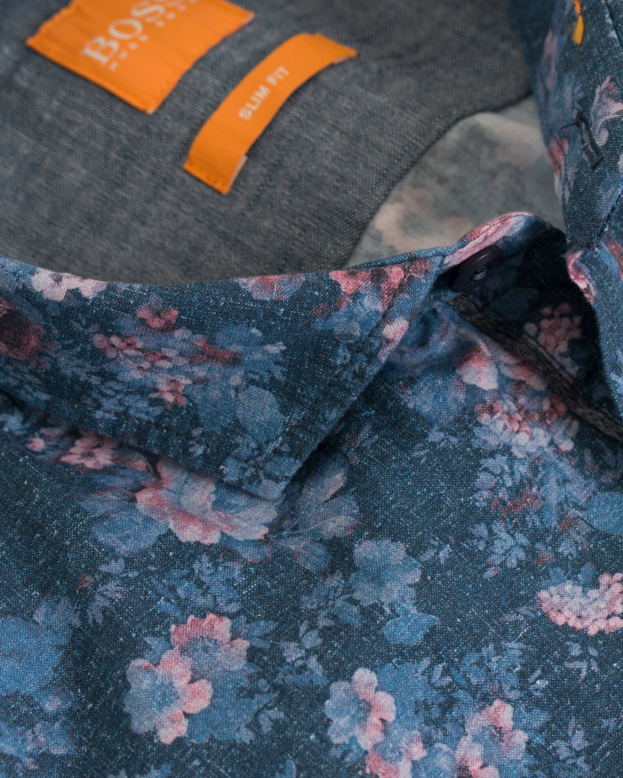 Homme | Chemises | BOSS ORANGE | BOSS Casual Cattitude Printed Flower Shirt Blue