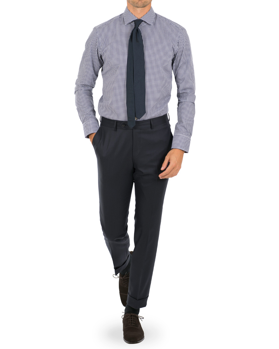 Homme | Chemises | BOSS BLACK | BOSS Glent Slim Fit Check Contrast Shirt Blue