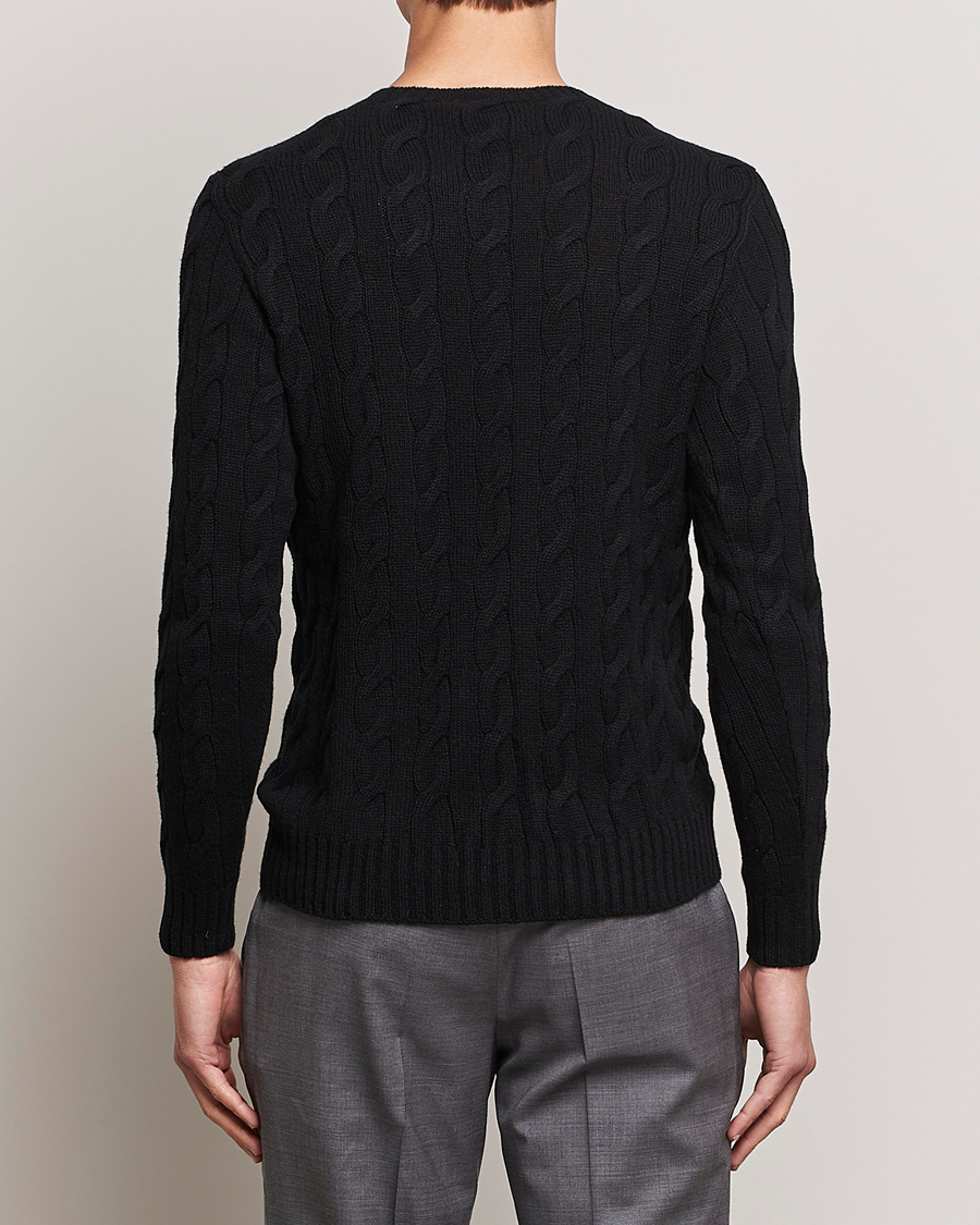 Homme | Pulls Et Tricots | Ralph Lauren Purple Label | Cashmere Cable Crew Neck Sweater Black