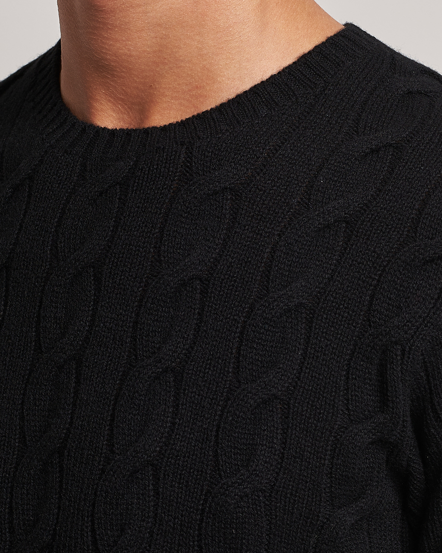 Homme | Pulls Et Tricots | Ralph Lauren Purple Label | Cashmere Cable Crew Neck Sweater Black