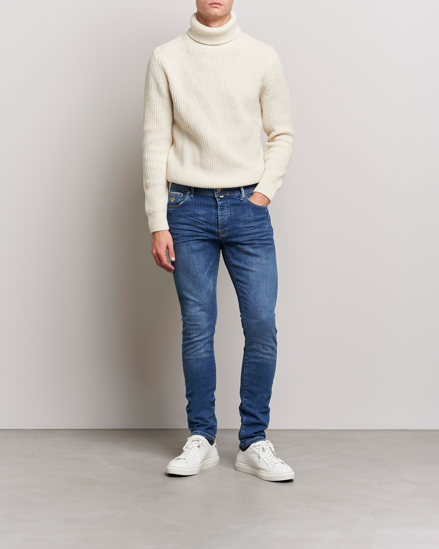 Homme | Jeans | Morris | Triumph Slim Fit Stretch Jeans Mid Blue