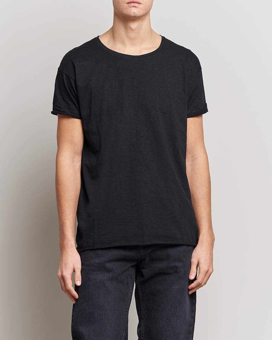 Homme | T-shirts | Nudie Jeans | Roger Slub Crew Neck Tee Black