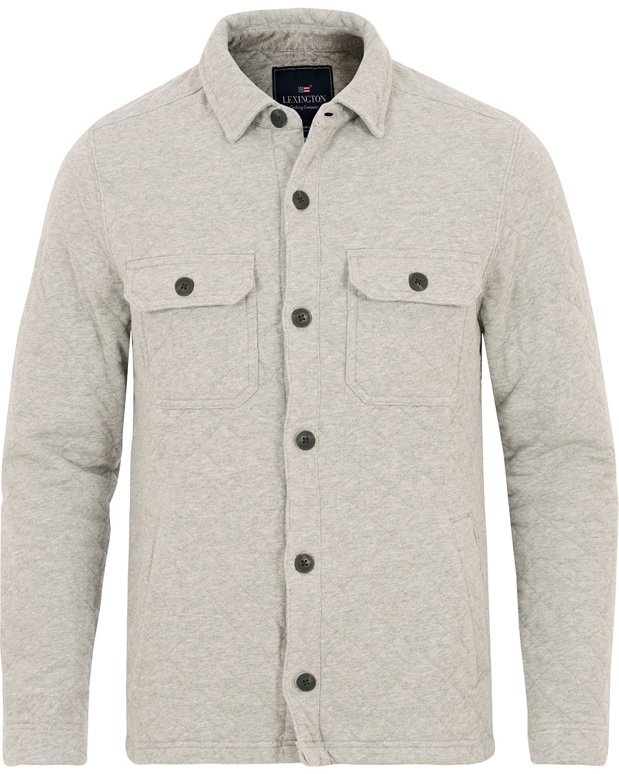 Homme | Manteaux Et Vestes | Lexington | Bruce Quilted Jersey Shirt Jacket Heather Grey Melange
