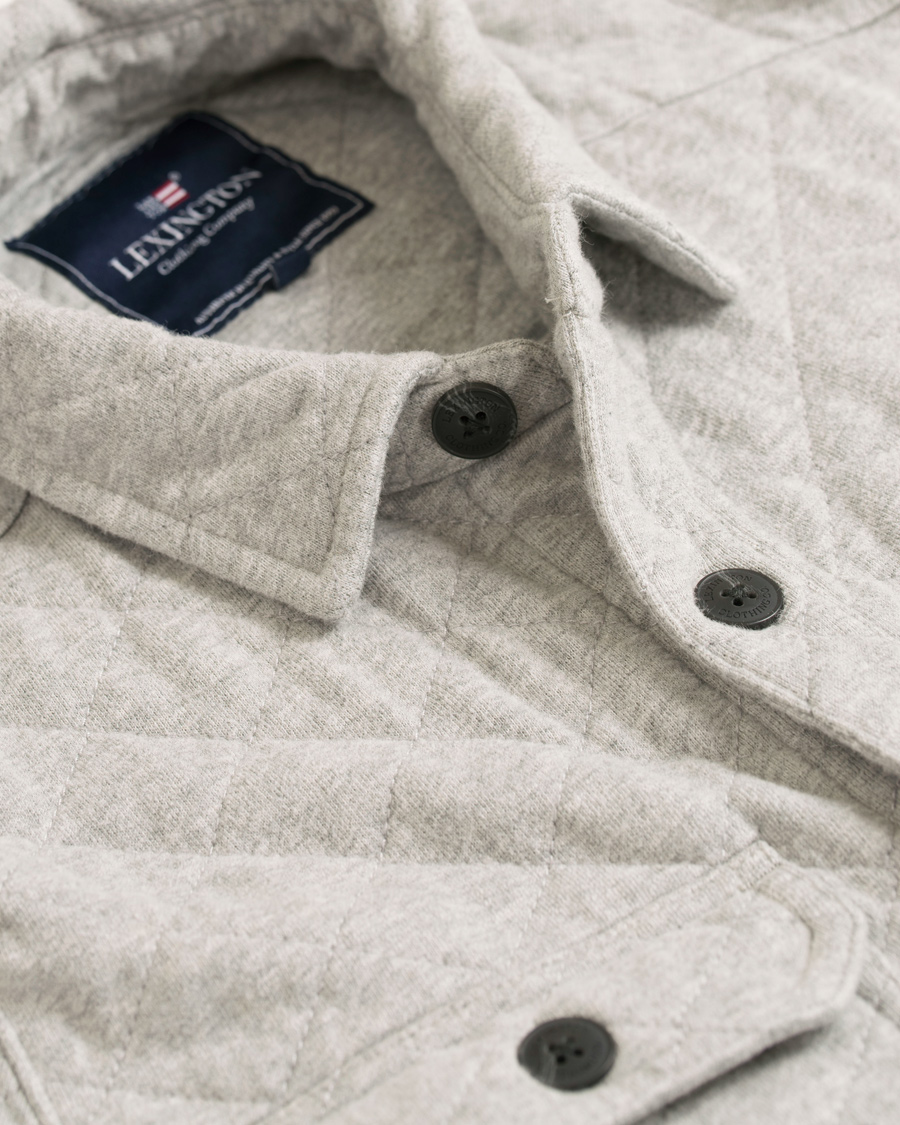 Homme | Manteaux Et Vestes | Lexington | Bruce Quilted Jersey Shirt Jacket Heather Grey Melange