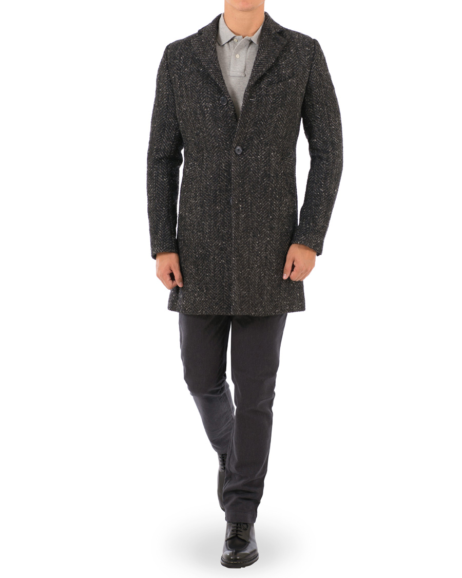 Homme | Manteaux Et Vestes | J.Lindeberg | Wolger Rock Wool Herringbone Coat Black