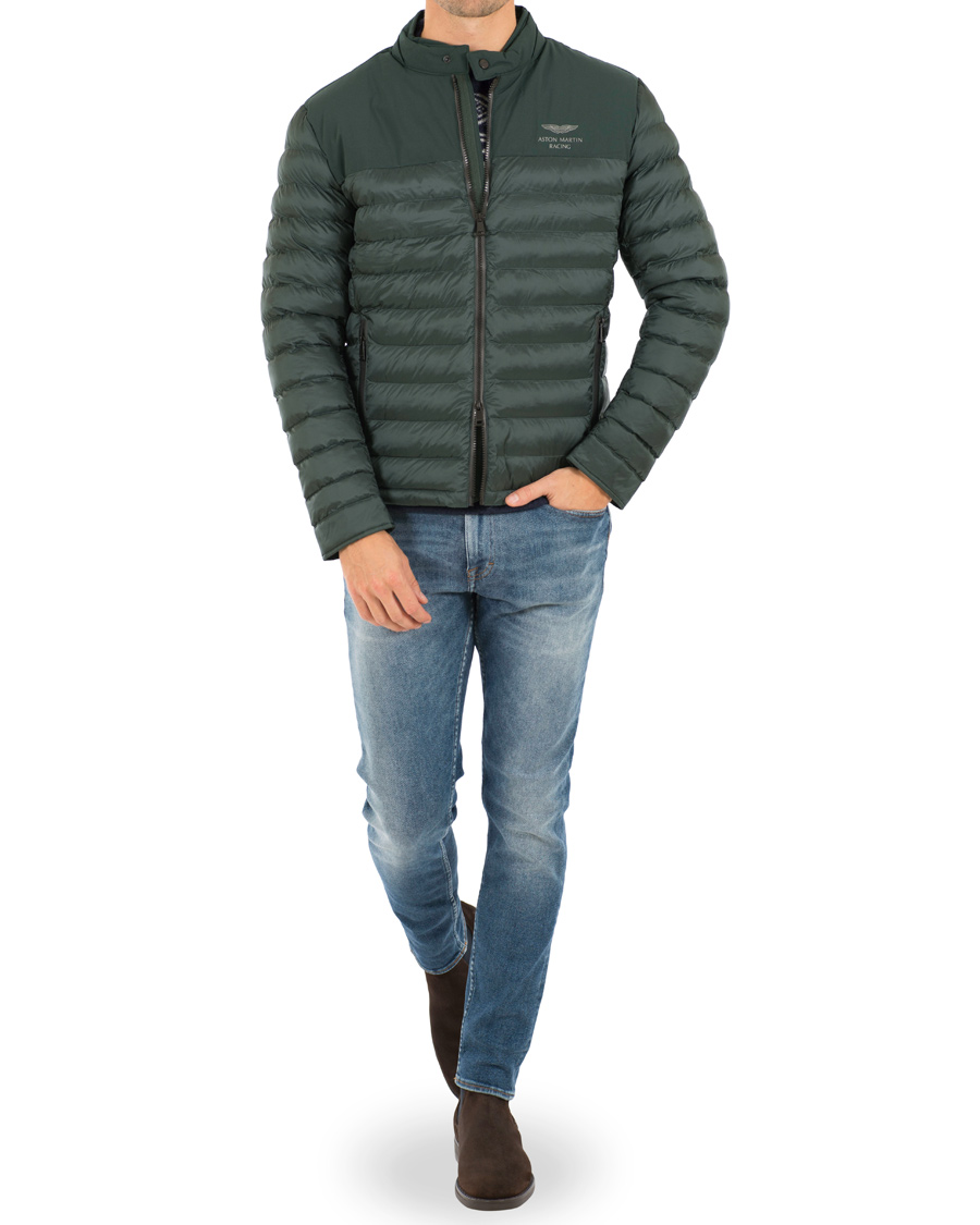 Homme | Manteaux Et Vestes | Hackett | Aston Martin Tech Moto Down Jacket Racing Green