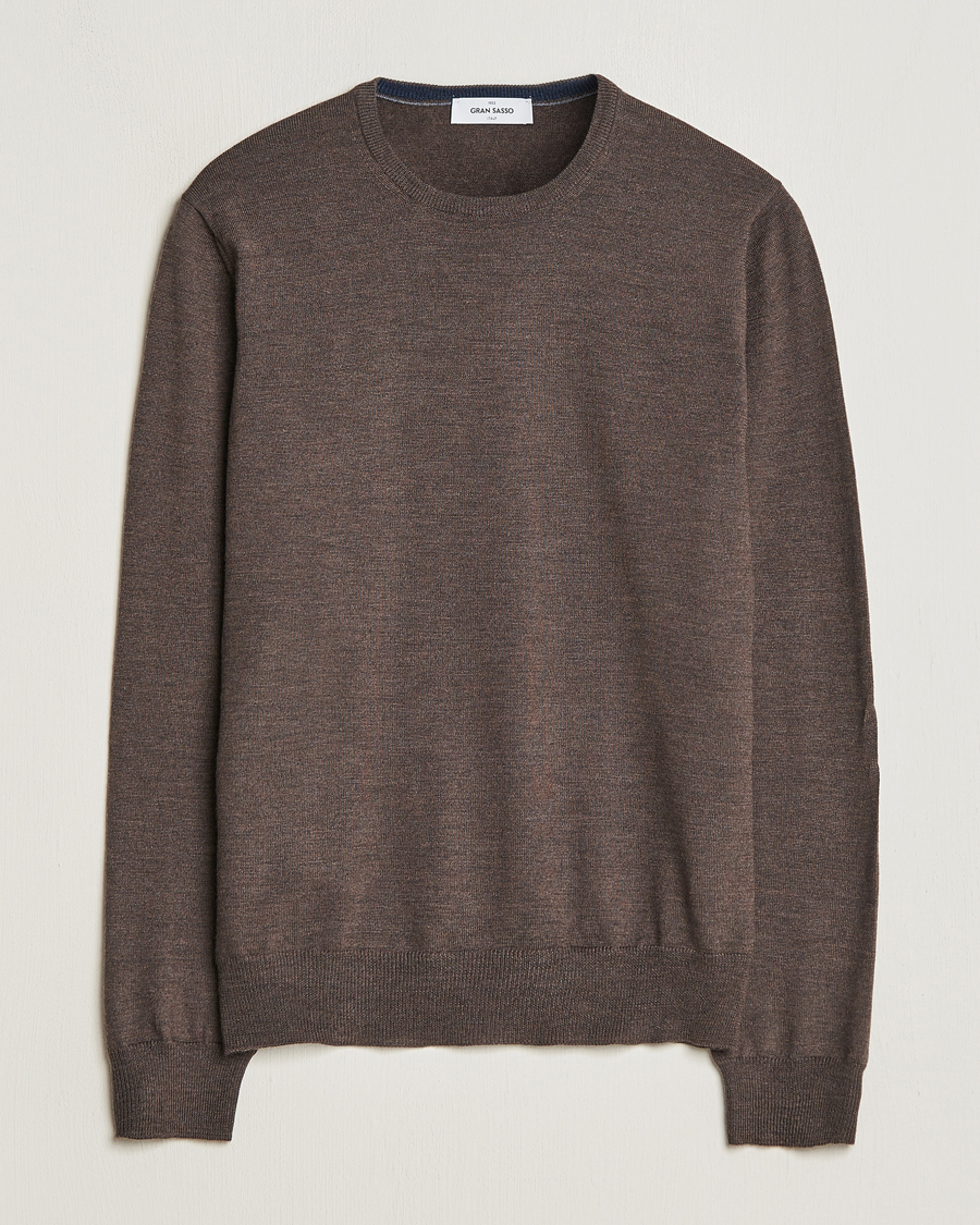 Homme | Pulls Et Tricots | Gran Sasso | Merino Fashion Fit Crew Neck Pullover Brown