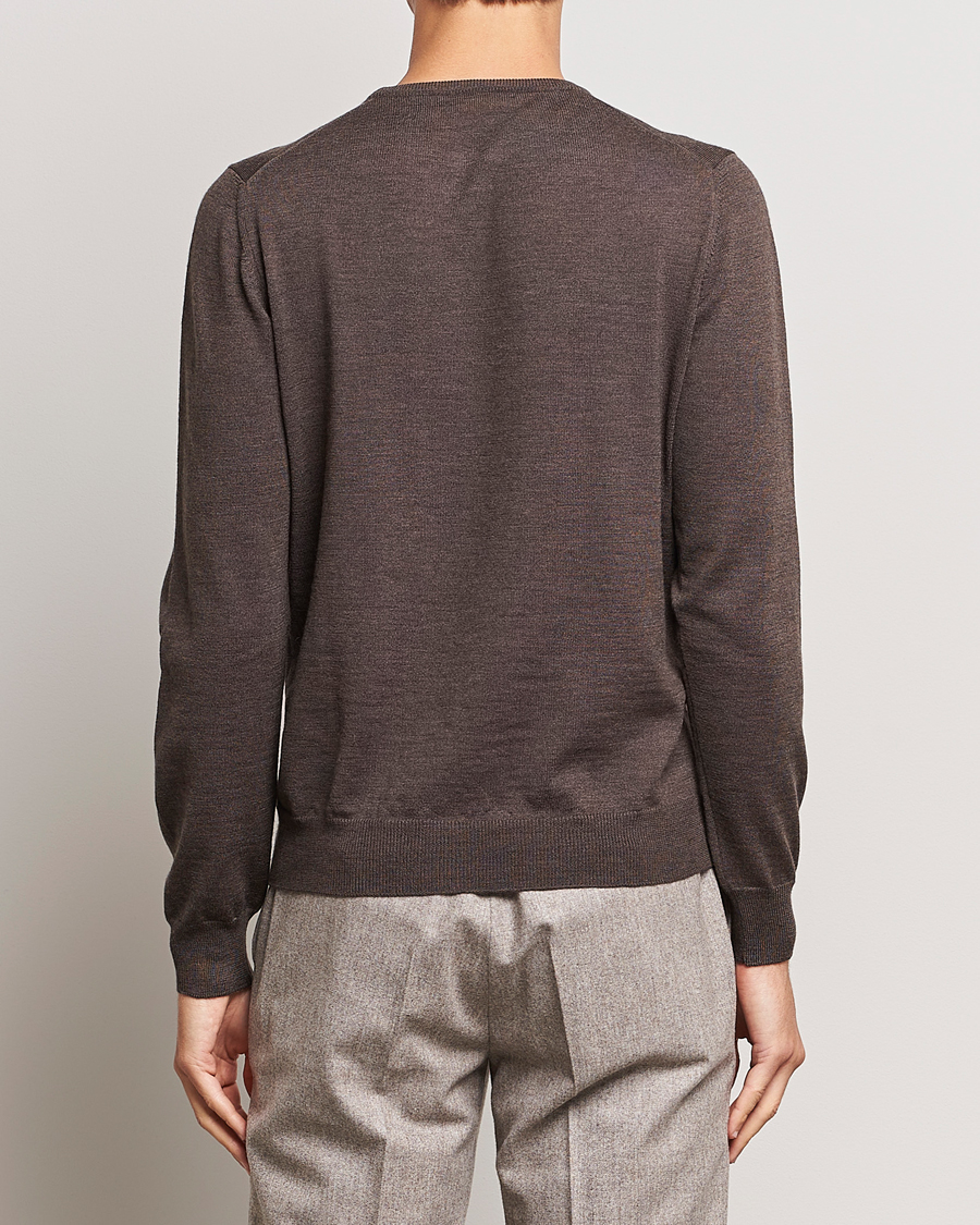 Homme | Pulls Et Tricots | Gran Sasso | Merino Fashion Fit Crew Neck Pullover Brown