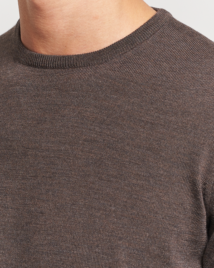 Homme | Pulls Et Tricots | Gran Sasso | Merino Fashion Fit Crew Neck Pullover Brown
