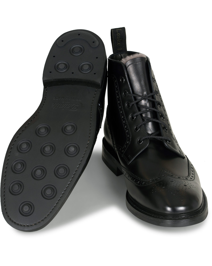 Homme | Loake 1880 Wolf Premium Fur Lined Brogue Black Calf | Loake 1880 | Wolf Premium Fur Lined Brogue Black Calf