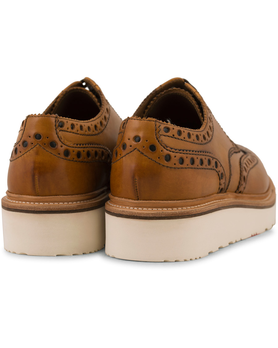 Homme | Grenson Archie Brogue Derby Wedge Sole Tan Calf | Grenson | Archie Brogue Derby Wedge Sole Tan Calf