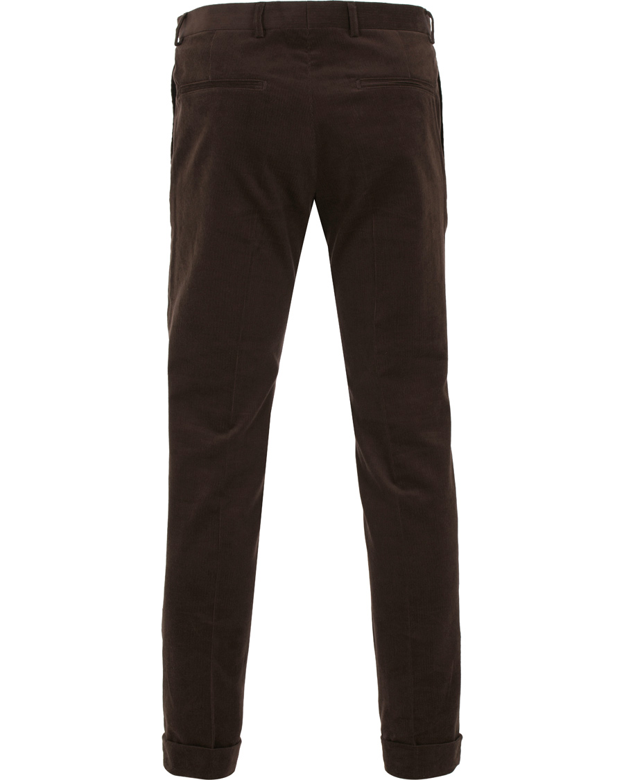 Homme | Pantalons | Oscar Jacobson | Dean Turn Up Corduroy Trousers Dark Brown