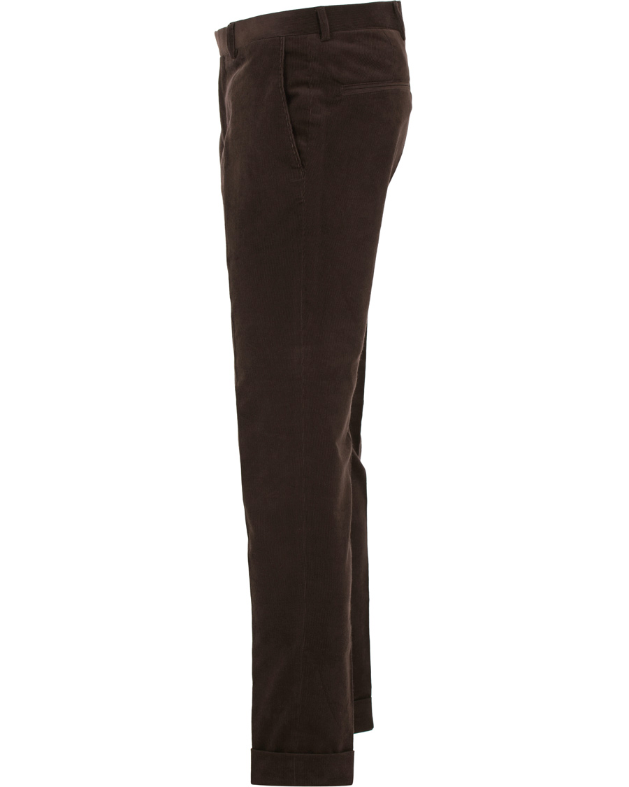 Homme | Pantalons | Oscar Jacobson | Dean Turn Up Corduroy Trousers Dark Brown