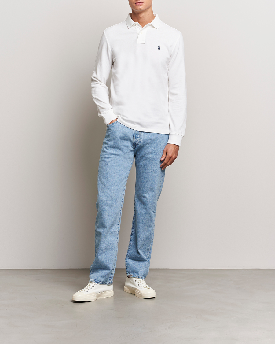 Homme | Polos | Polo Ralph Lauren | Custom Slim Fit Long Sleeve Polo White