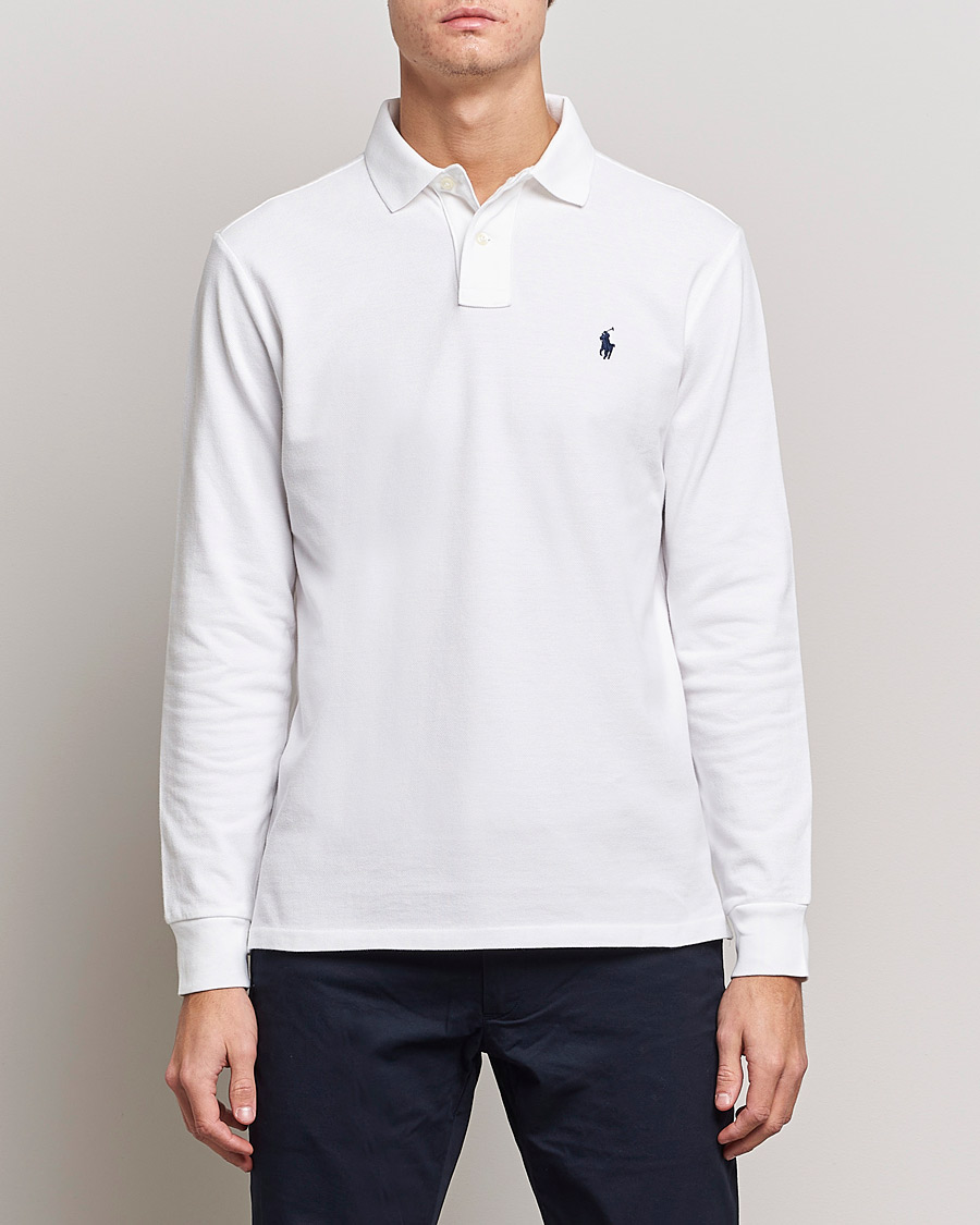 Homme |  | Polo Ralph Lauren | Custom Slim Fit Long Sleeve Polo White