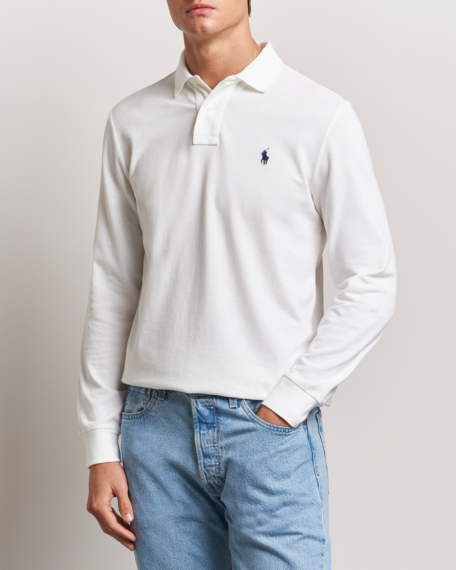 Homme |  | Polo Ralph Lauren | Custom Slim Fit Long Sleeve Polo White
