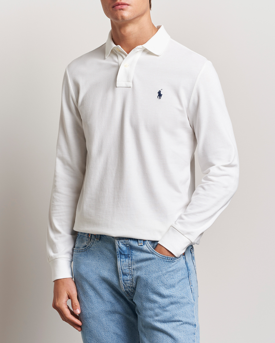 Homme | Polos | Polo Ralph Lauren | Custom Slim Fit Long Sleeve Polo White