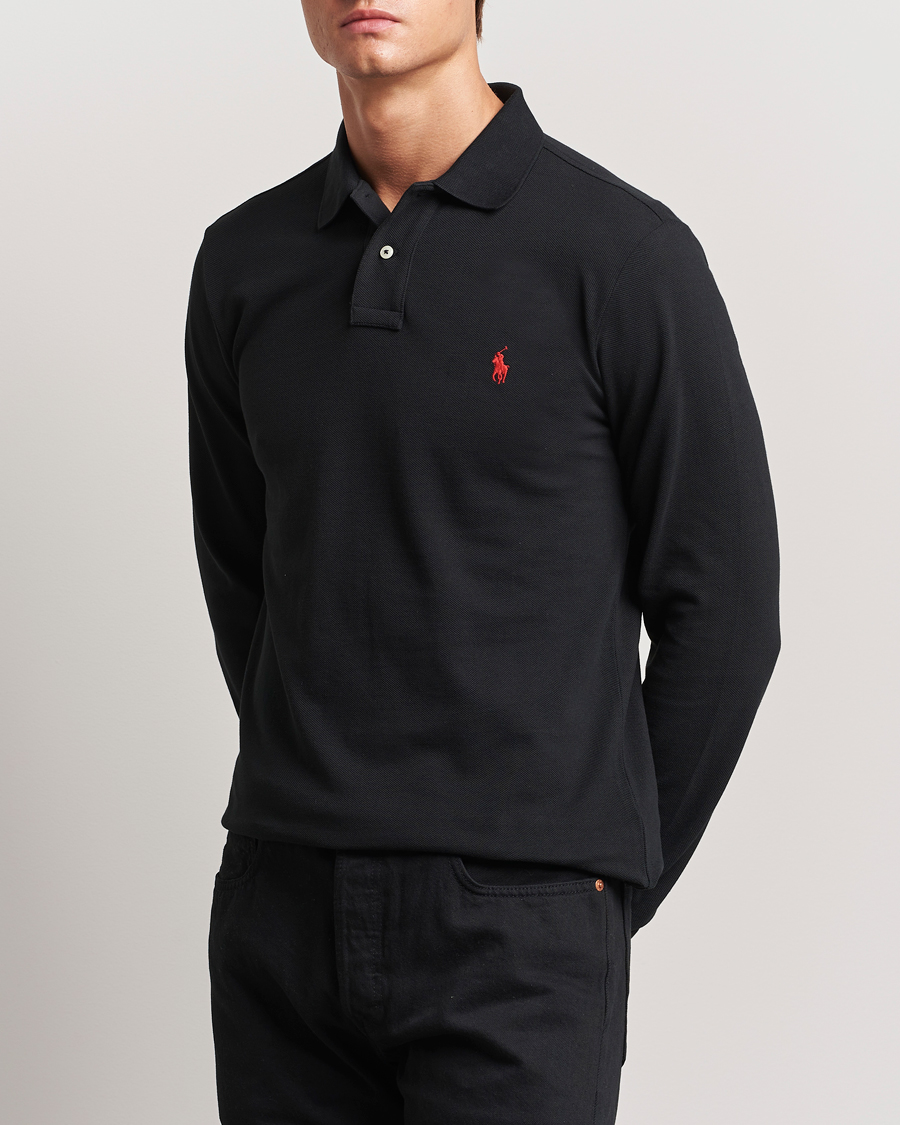 Homme | Polos À Manches Longues | Polo Ralph Lauren | Custom Slim Fit Long Sleeve Polo Polo Black