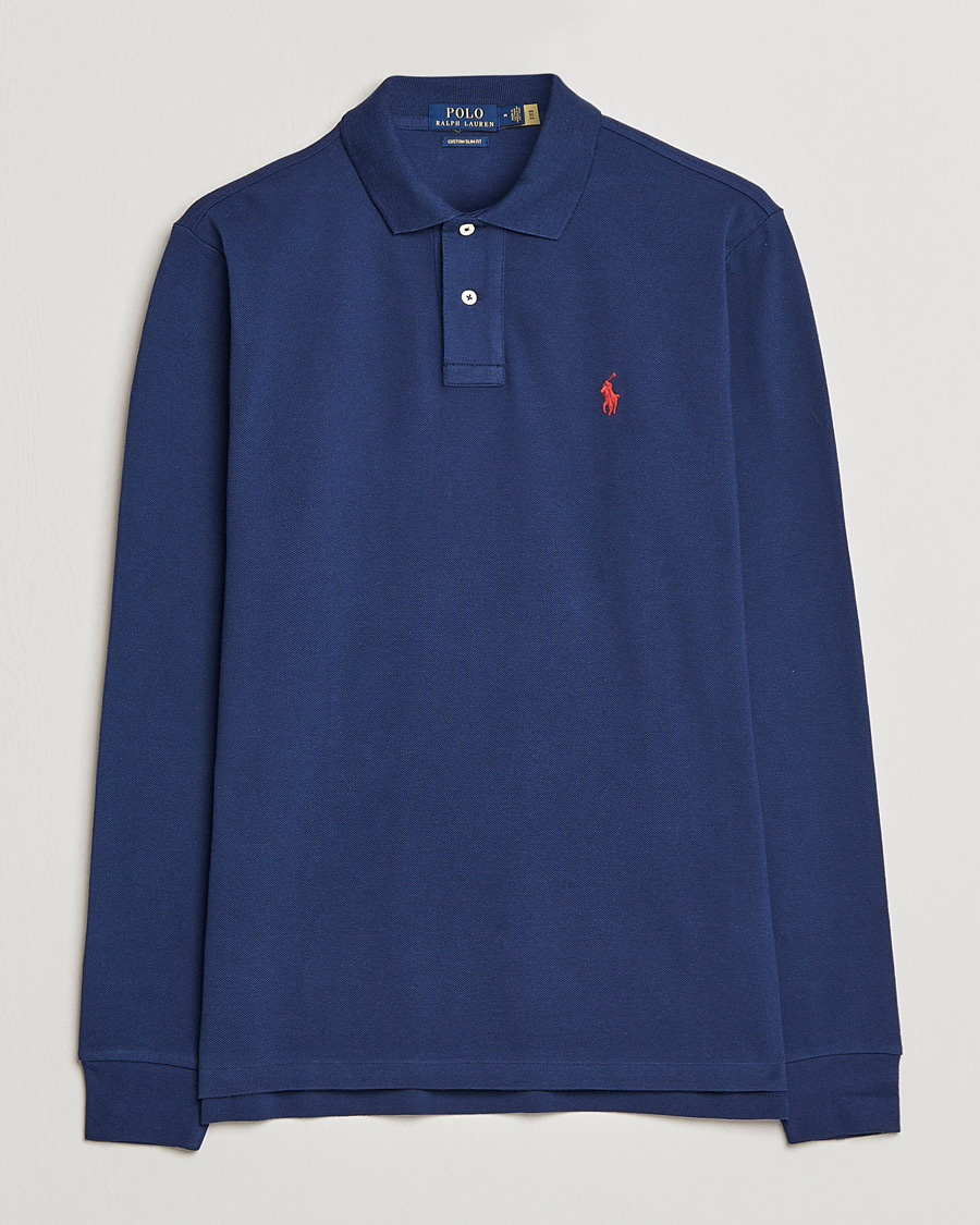Homme | Polos | Polo Ralph Lauren | Custom Slim Fit Long Sleeve Polo Newport Navy