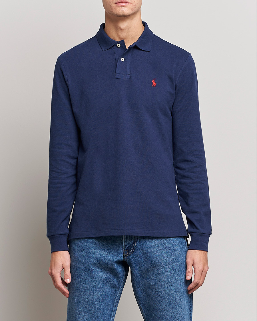 Homme | Polos À Manches Longues | Polo Ralph Lauren | Custom Slim Fit Long Sleeve Polo Newport Navy