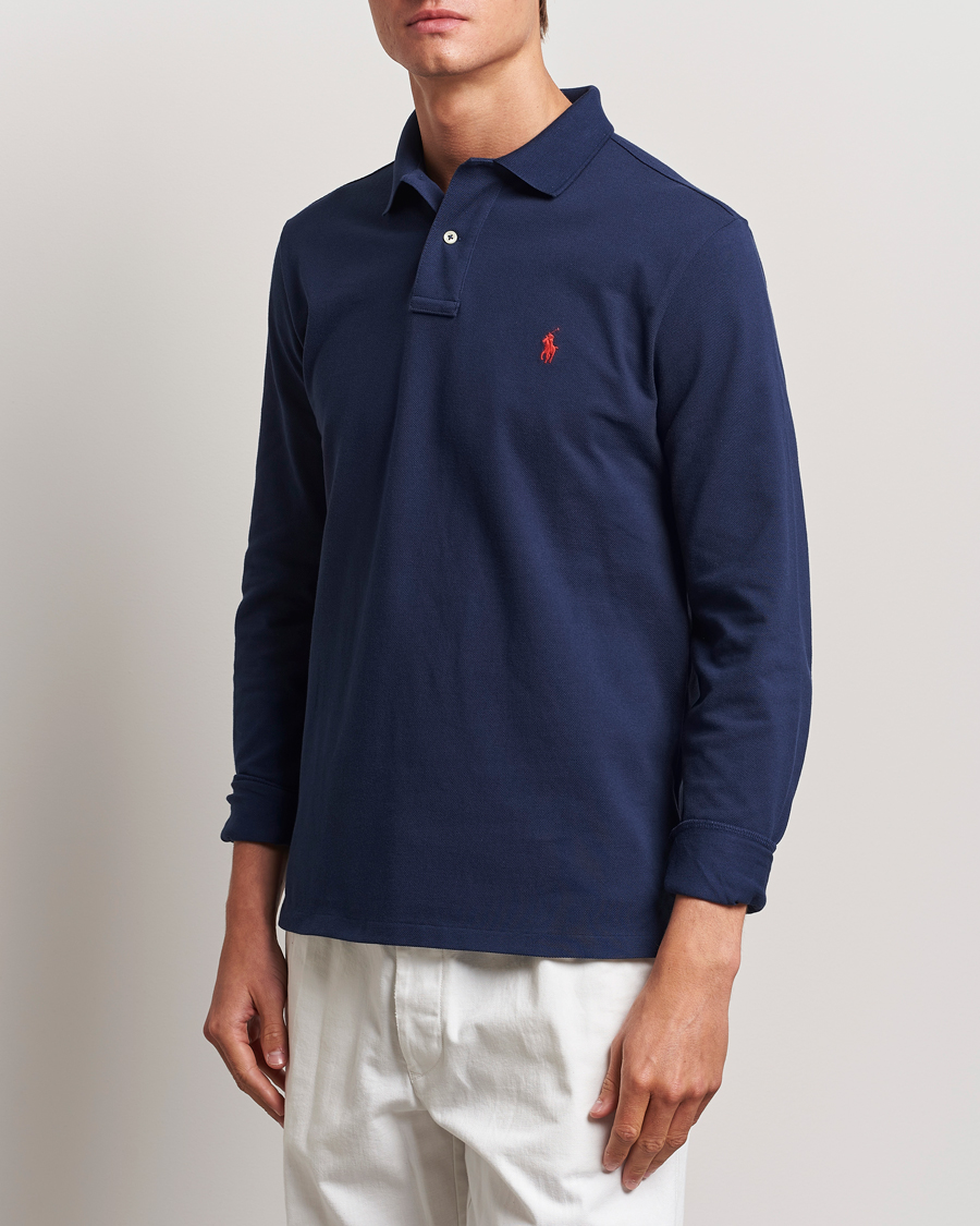 Homme | Polos | Polo Ralph Lauren | Custom Slim Fit Long Sleeve Polo Newport Navy