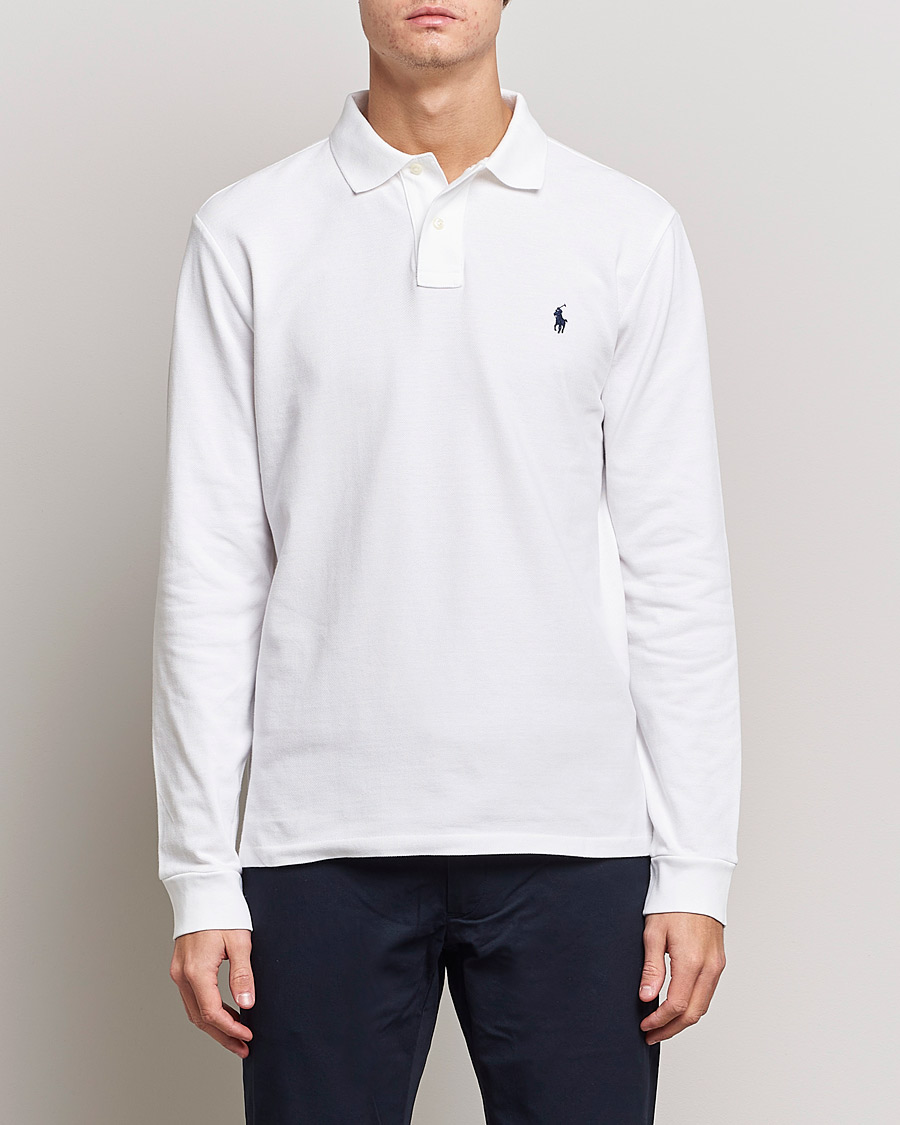 Homme | Polos À Manches Longues | Polo Ralph Lauren | Slim Fit Long Sleeve Polo White