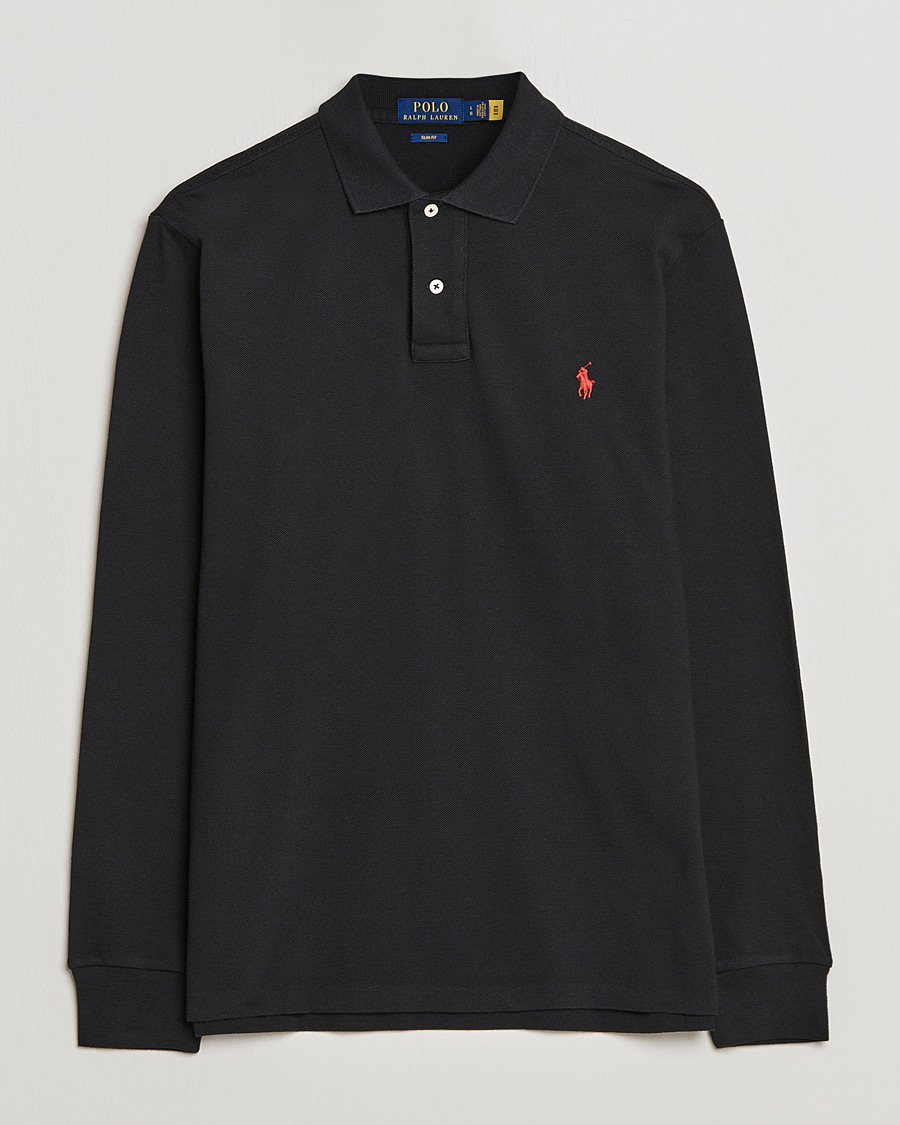 Homme | Polos | Polo Ralph Lauren | Slim Fit Long Sleeve Polo Polo Black