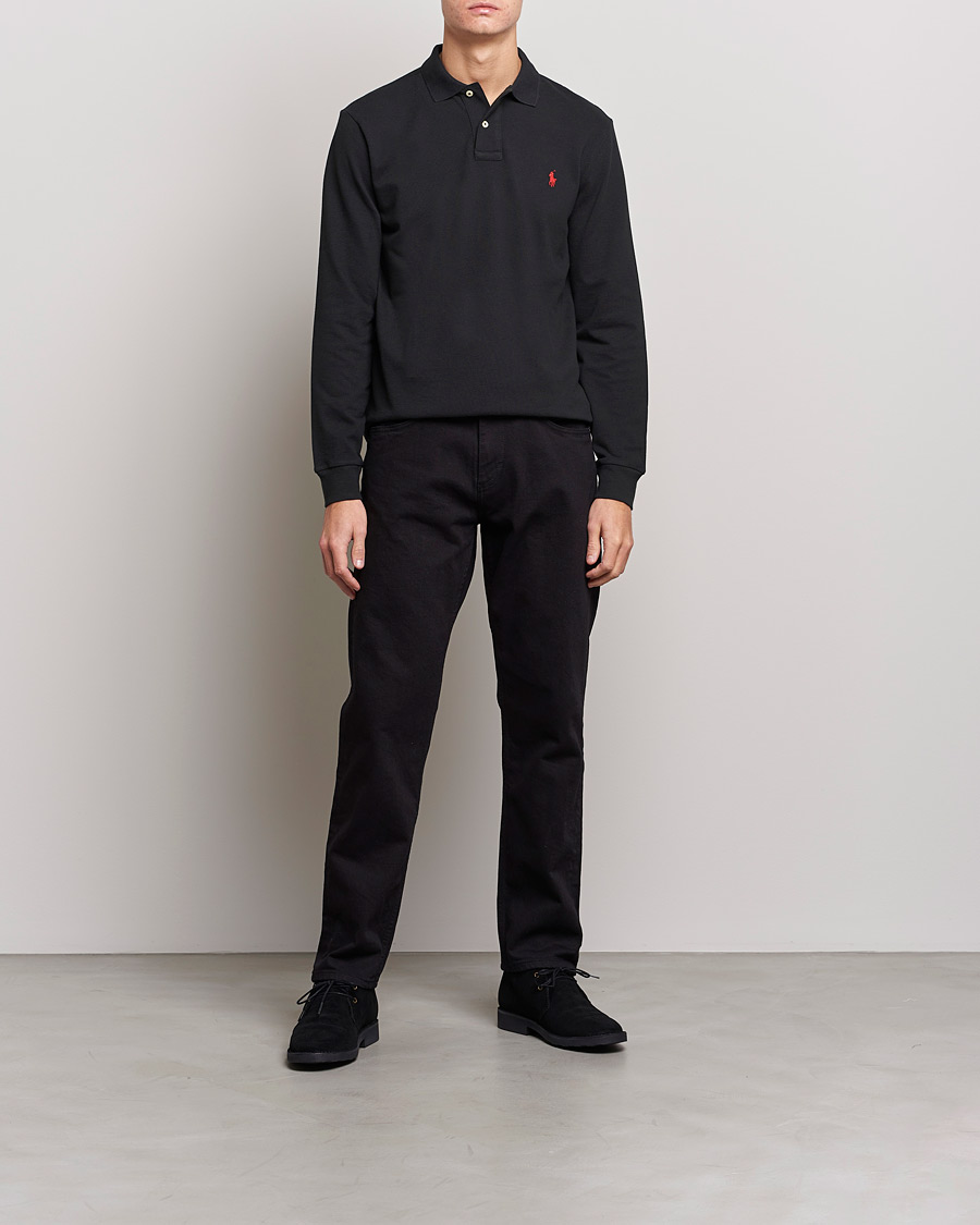 Homme | Polos | Polo Ralph Lauren | Slim Fit Long Sleeve Polo Polo Black
