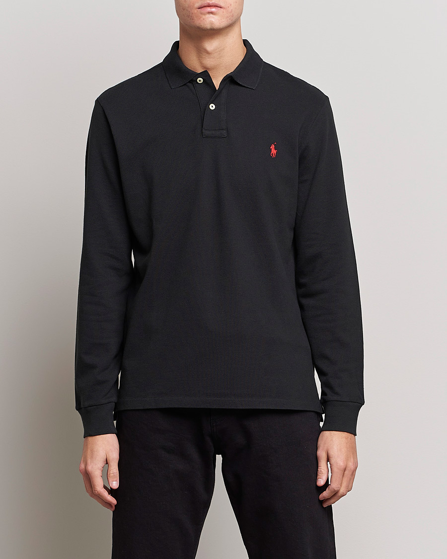Homme | Polos | Polo Ralph Lauren | Slim Fit Long Sleeve Polo Polo Black