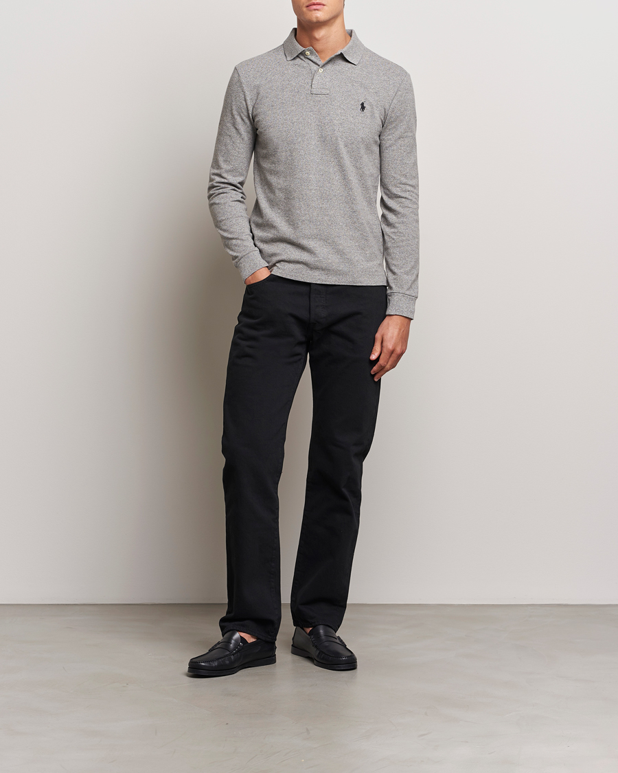 Homme | Polos | Polo Ralph Lauren | Slim Fit Long Sleeve Polo Canterbury Heather