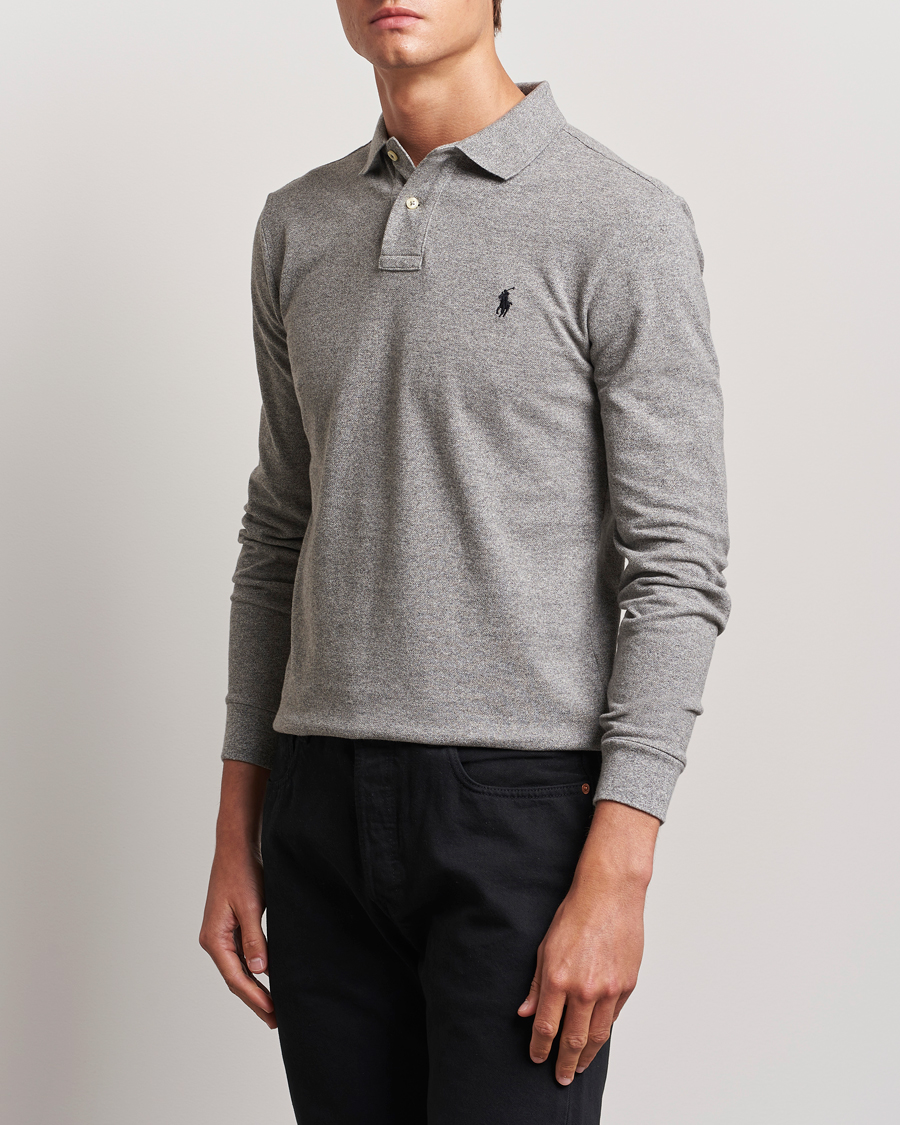 Homme | Polos | Polo Ralph Lauren | Slim Fit Long Sleeve Polo Canterbury Heather