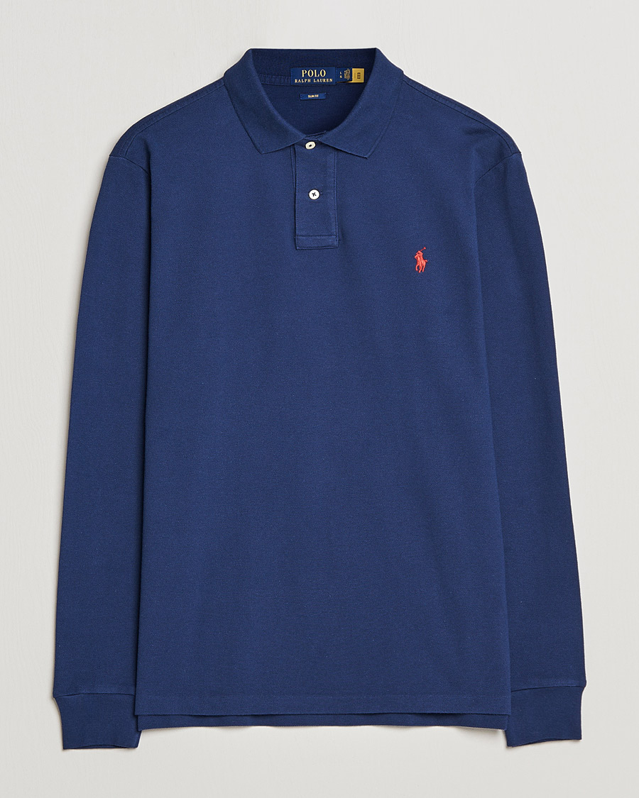 Homme | Polos | Polo Ralph Lauren | Slim Fit Long Sleeve Polo Newport Navy