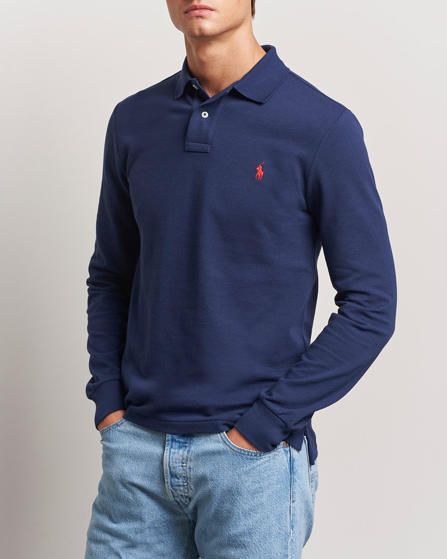 Homme | Polos | Polo Ralph Lauren | Slim Fit Long Sleeve Polo Newport Navy