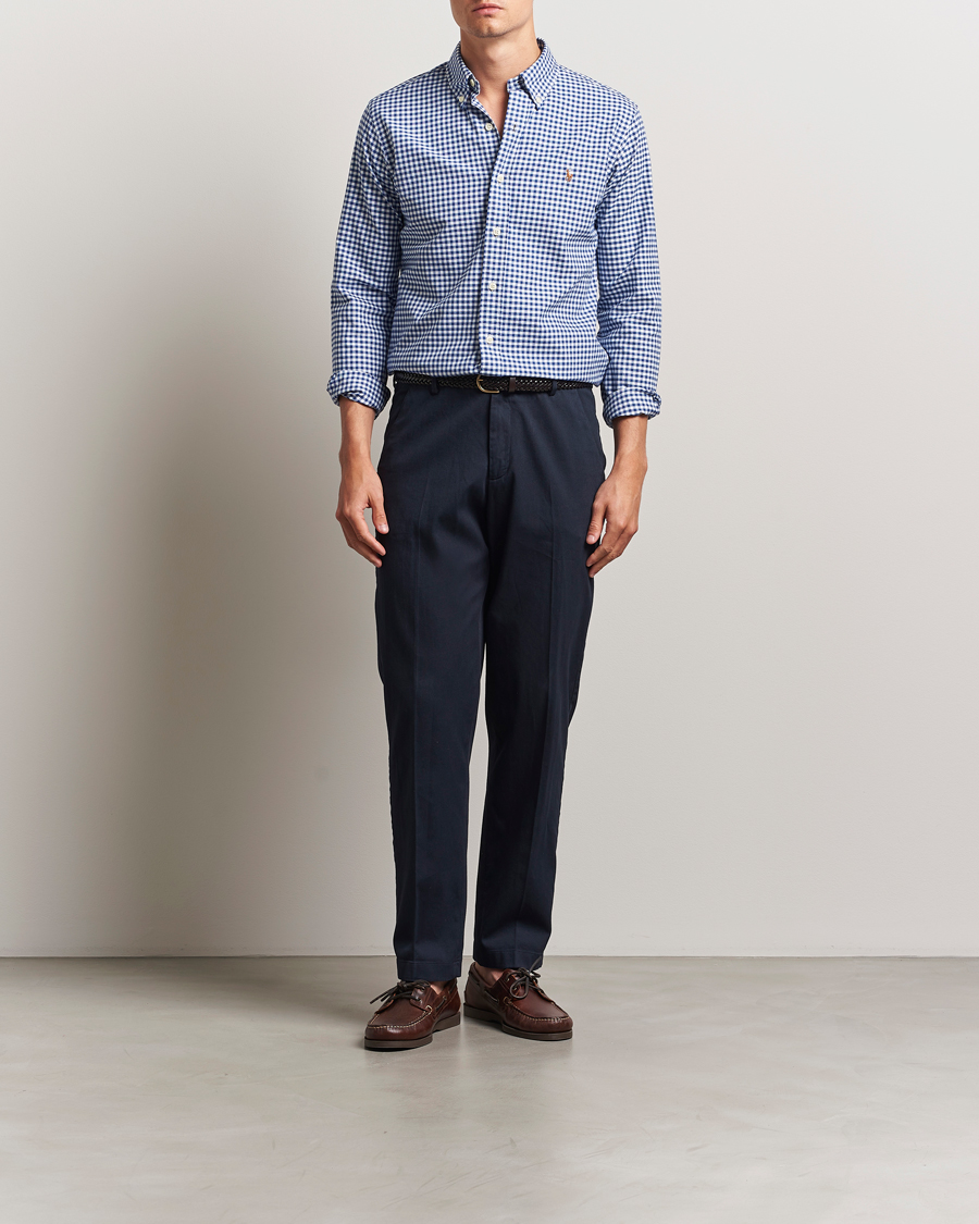 Homme | Chemises | Polo Ralph Lauren | Custom Fit Oxford Gingham Shirt Blue/White