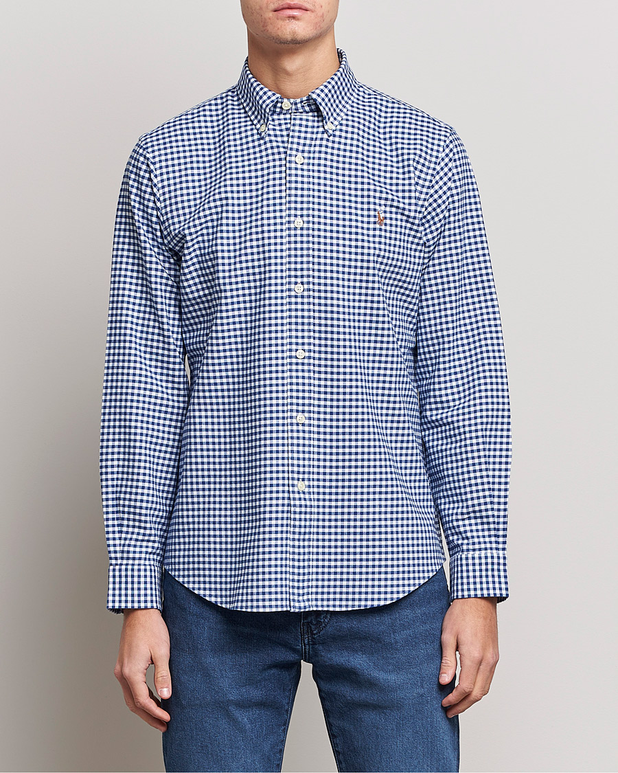 Homme | Chemises | Polo Ralph Lauren | Custom Fit Oxford Gingham Shirt Blue/White