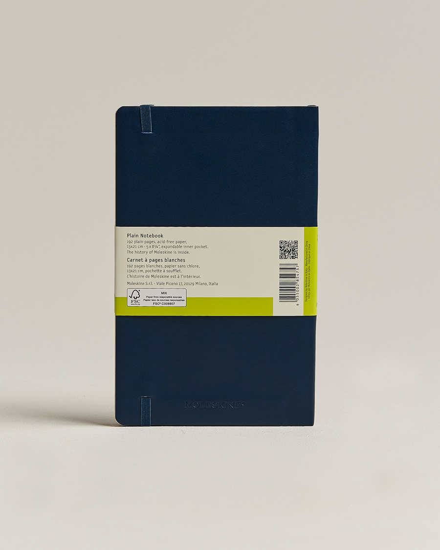 Homme |  | Moleskine | Plain Soft Notebook Large Sapphire Blue