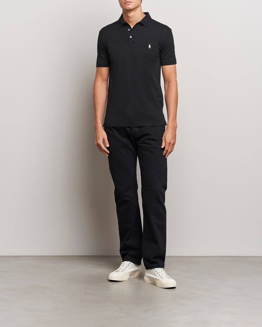 Homme | Polos | Polo Ralph Lauren | Slim Fit Stretch Polo Black