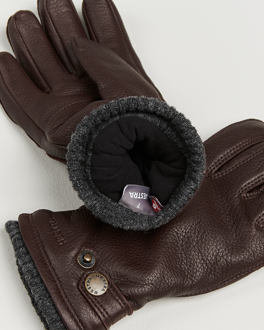 Homme | Gants | Hestra | Utsjö Fleece Lined Buckle Elkskin Glove Espresso