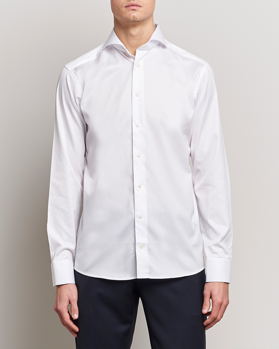 Homme | Chemises | Eton | Slim Fit Twill Cut Away Shirt White