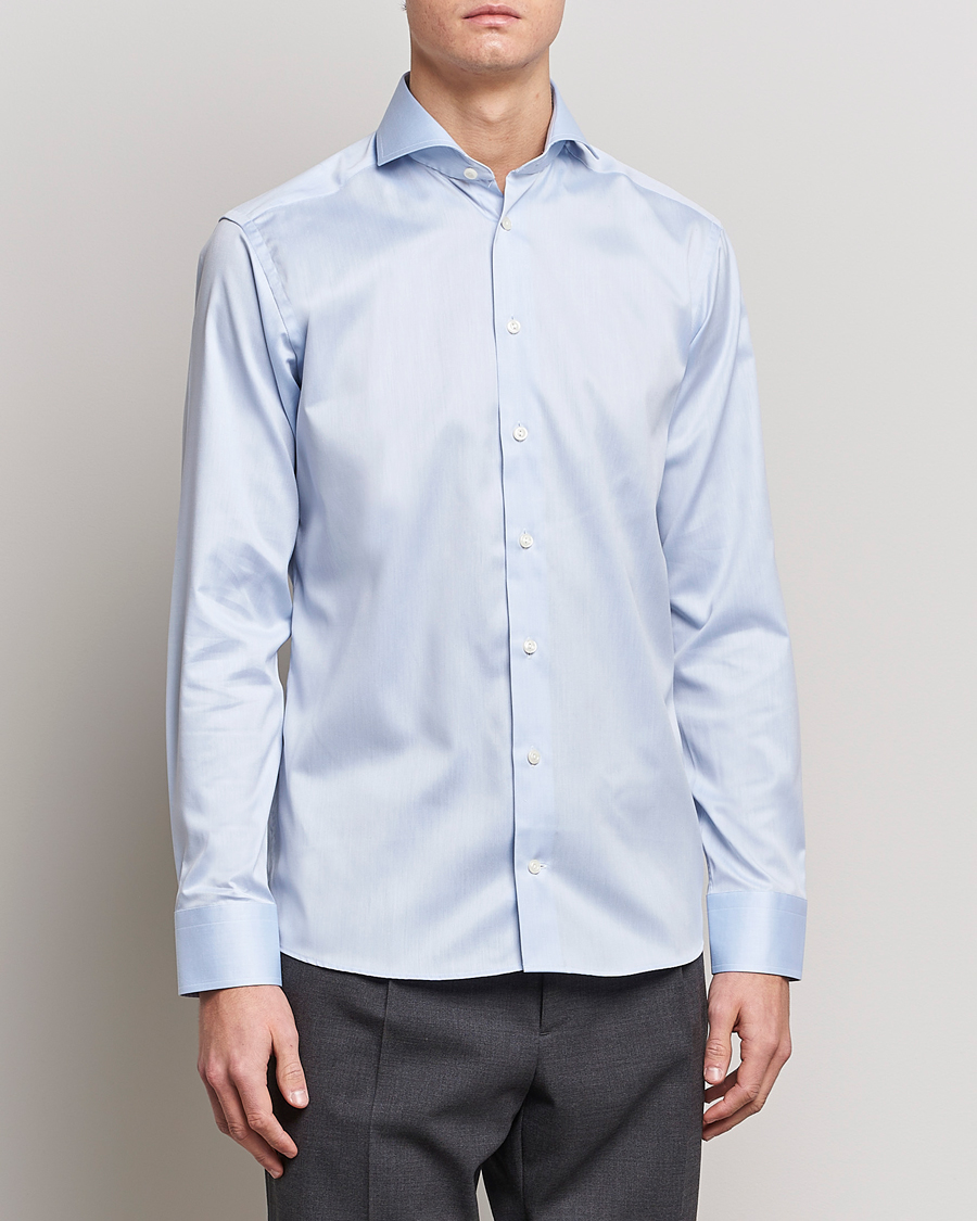 Homme | Chemises | Eton | Slim Fit Twill Cut Away Shirt Light Blue