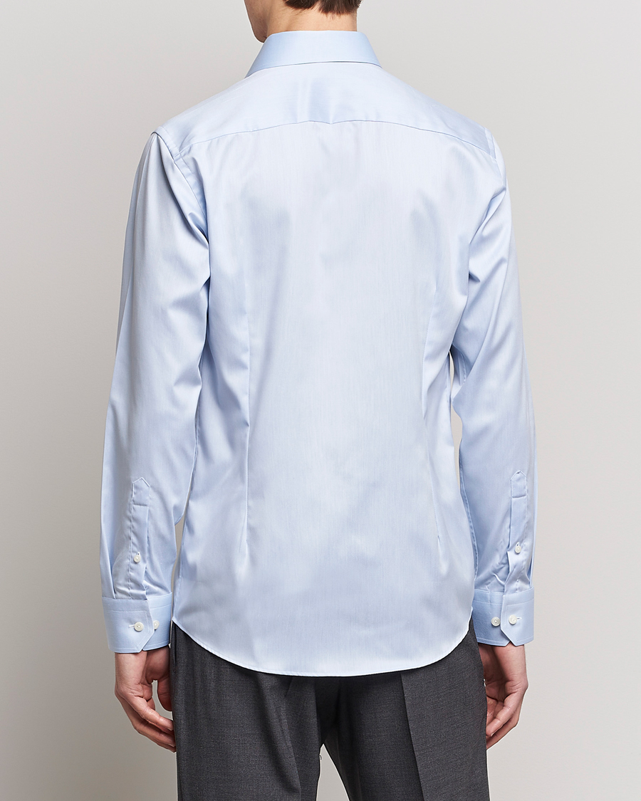 Homme | Chemises | Eton | Slim Fit Twill Cut Away Shirt Light Blue