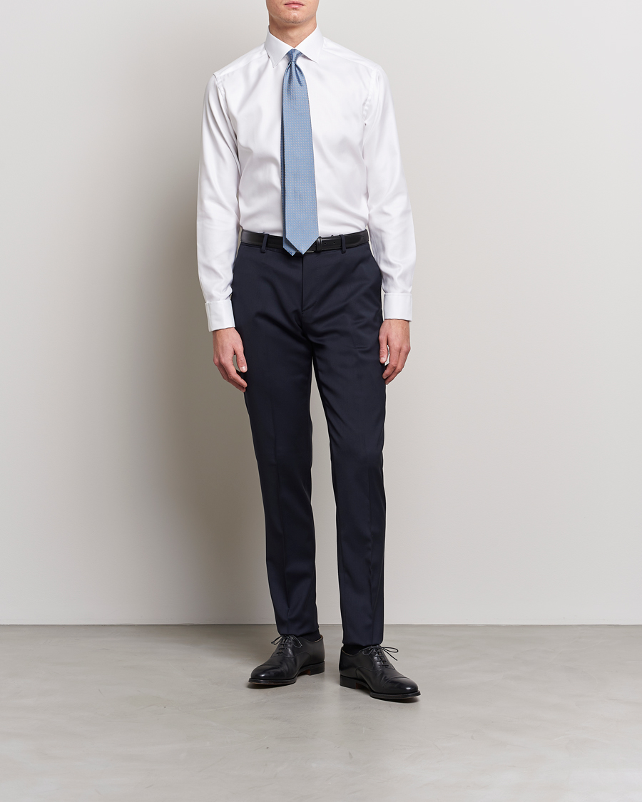 Homme | Chemises | Eton | Slim Fit Twill Double Cuff Shirt White