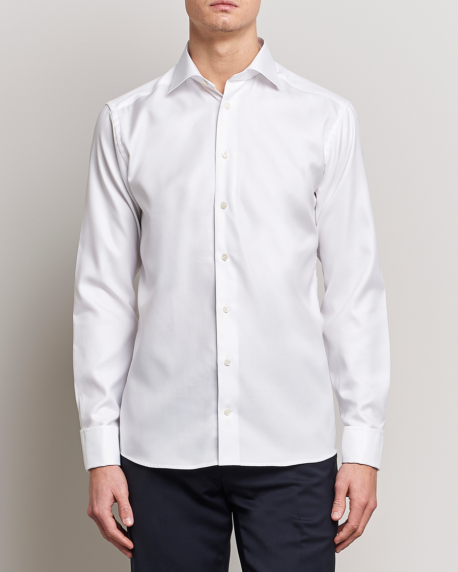 Homme | Chemises | Eton | Slim Fit Twill Double Cuff Shirt White