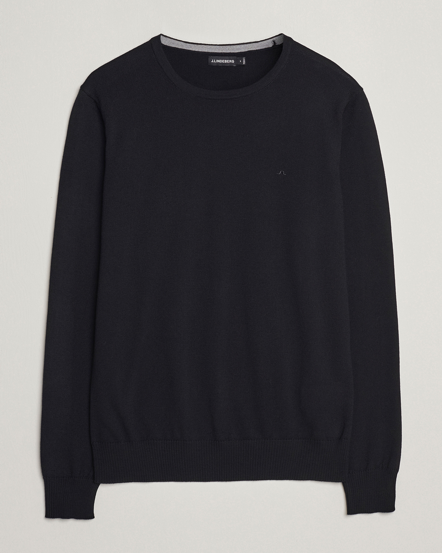 Homme | Pulls Et Tricots | J.Lindeberg | Lyle True Merino Crew Neck Pullover Black